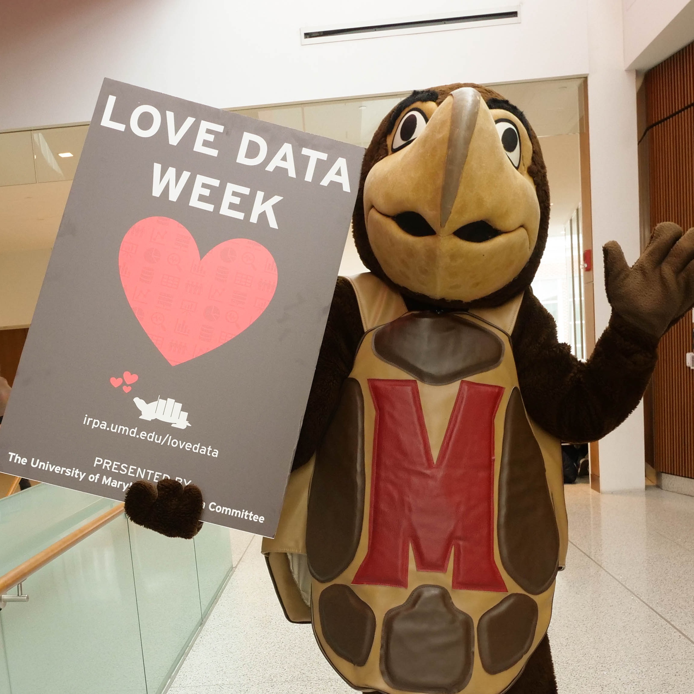 Testudo at Love Data Week 2025 Open House