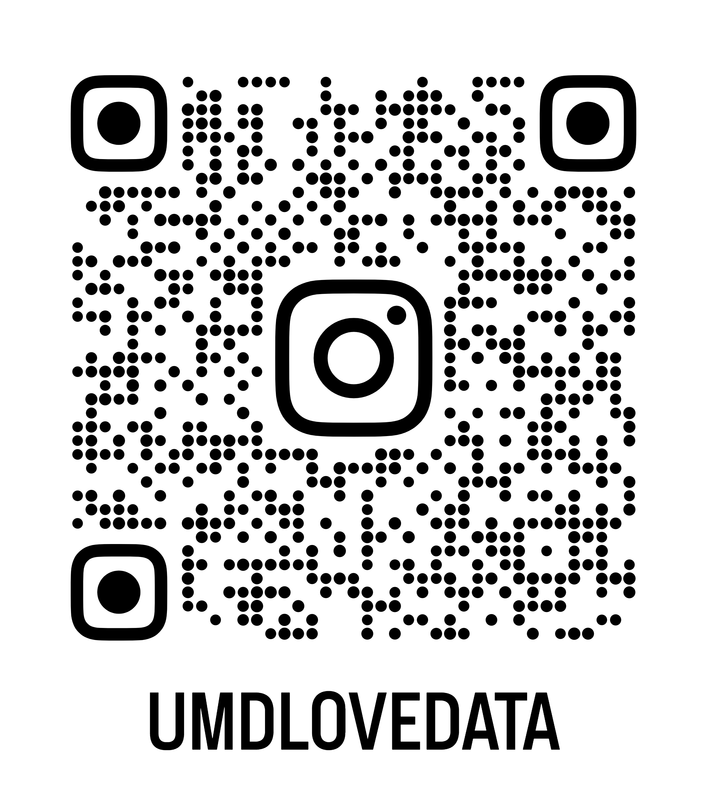 Image of QR code with link to umdlovedata instagram profile